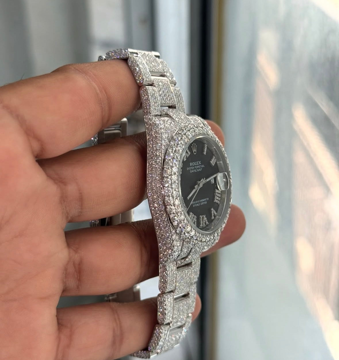 VVS-1 Moissanite Diamond Watch With Box & Papers
