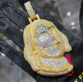 925 Sterling Silver Two Tone VVs clarity moissonite Custom Benjamin Pendant Two Face Design