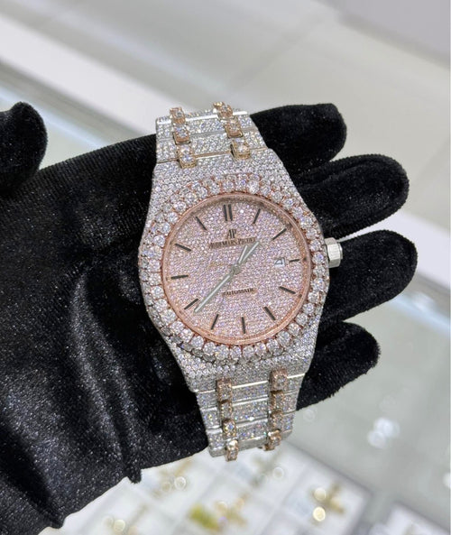 VVS-1 Moissanite Diamond Watch With Box & Papers