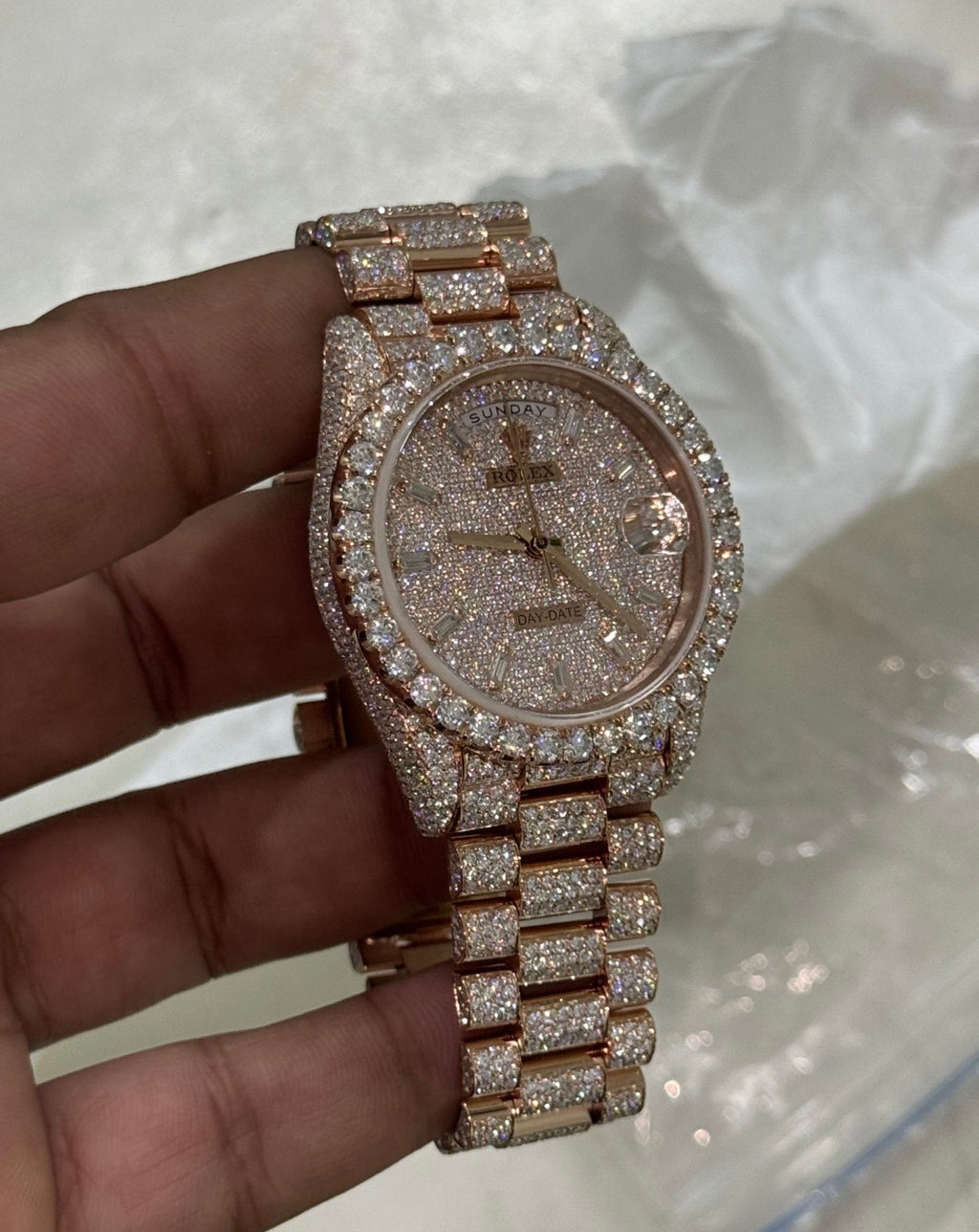 VVS-1 Moissanite Diamond Watch With Box & Papers