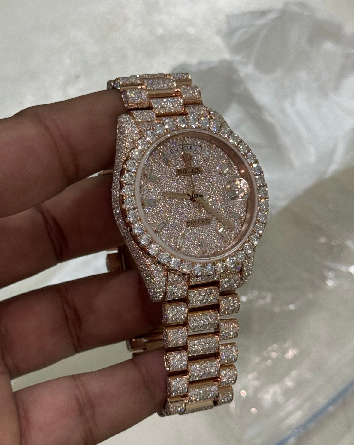 VVS-1 Moissanite Diamond Watch With Box & Papers