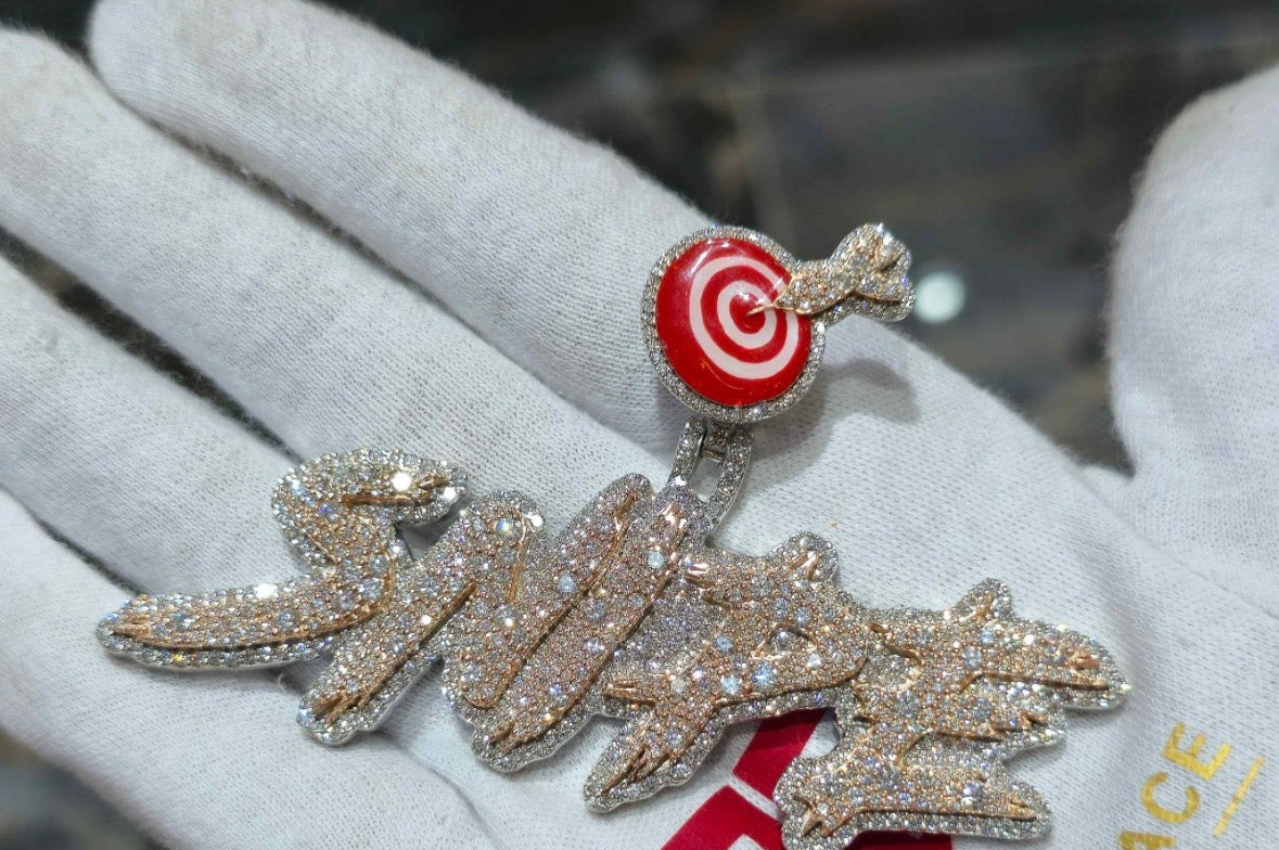 925 Sterling Silver Custom Pendant with VS Clarity Natural Diamonds
