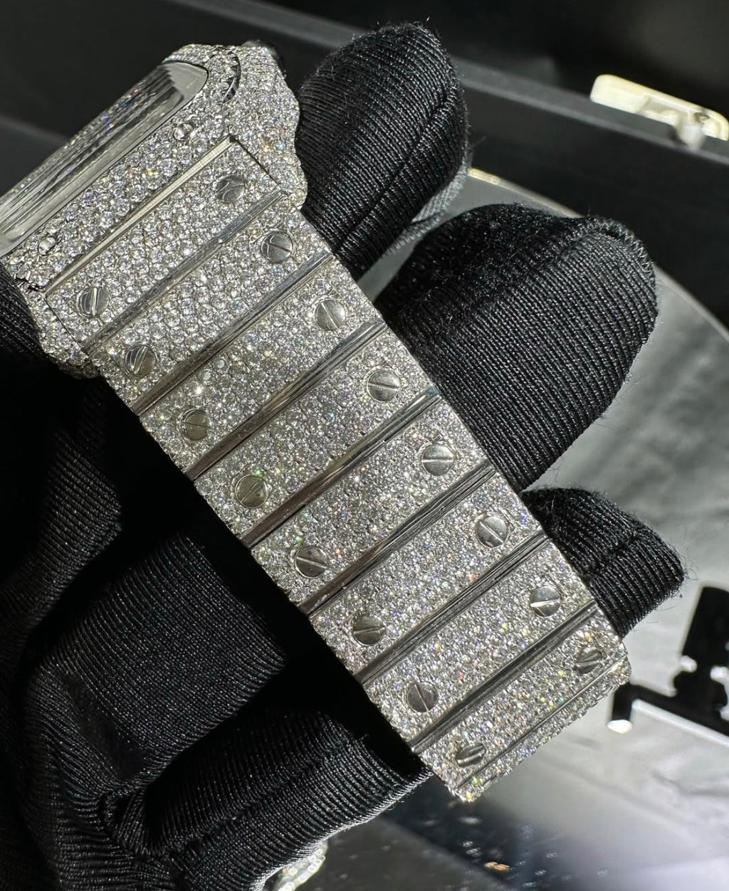 VVS-1 Moissanite Diamond Watch With Box & Papers