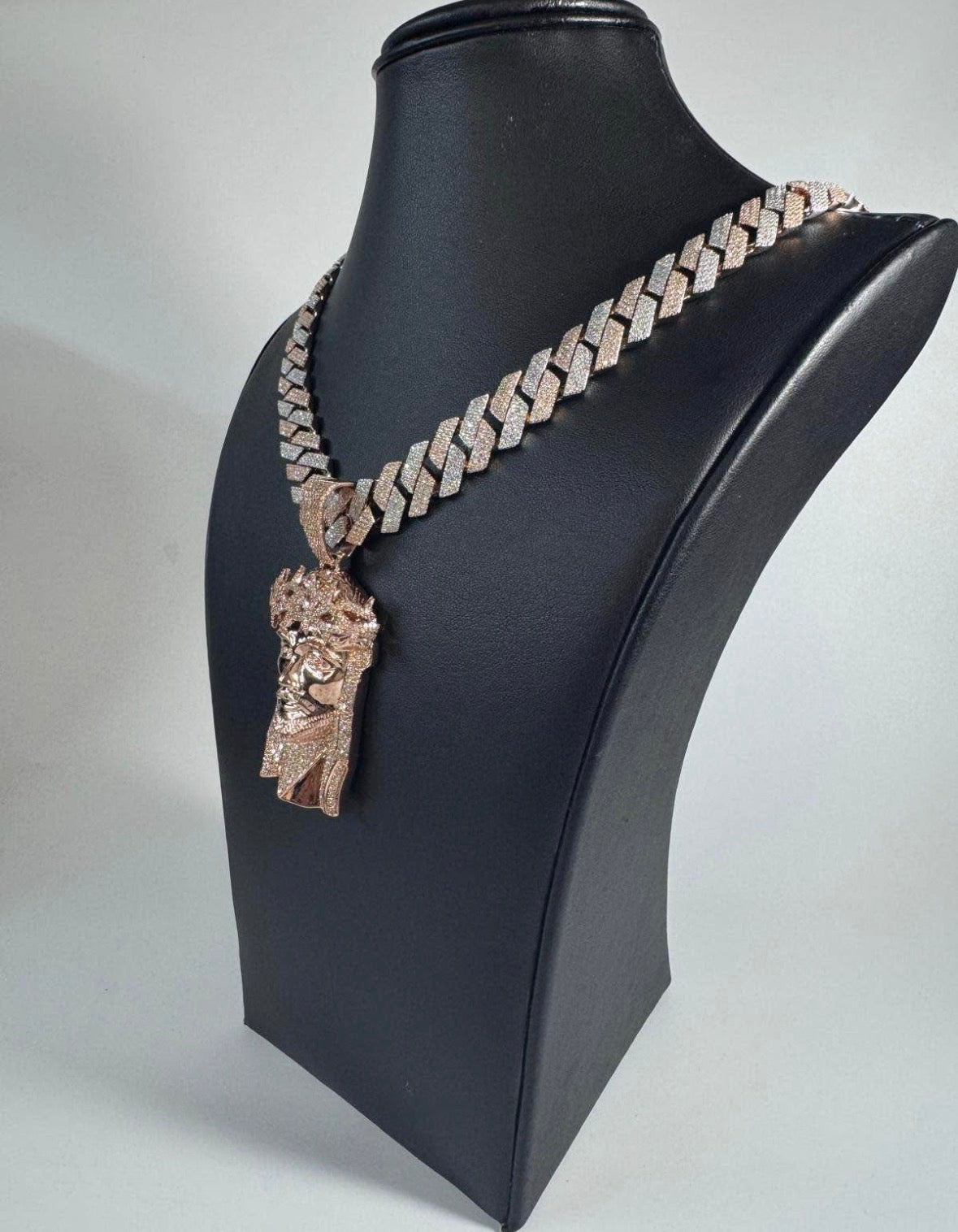 Sterling silver and moissanite chain and charm