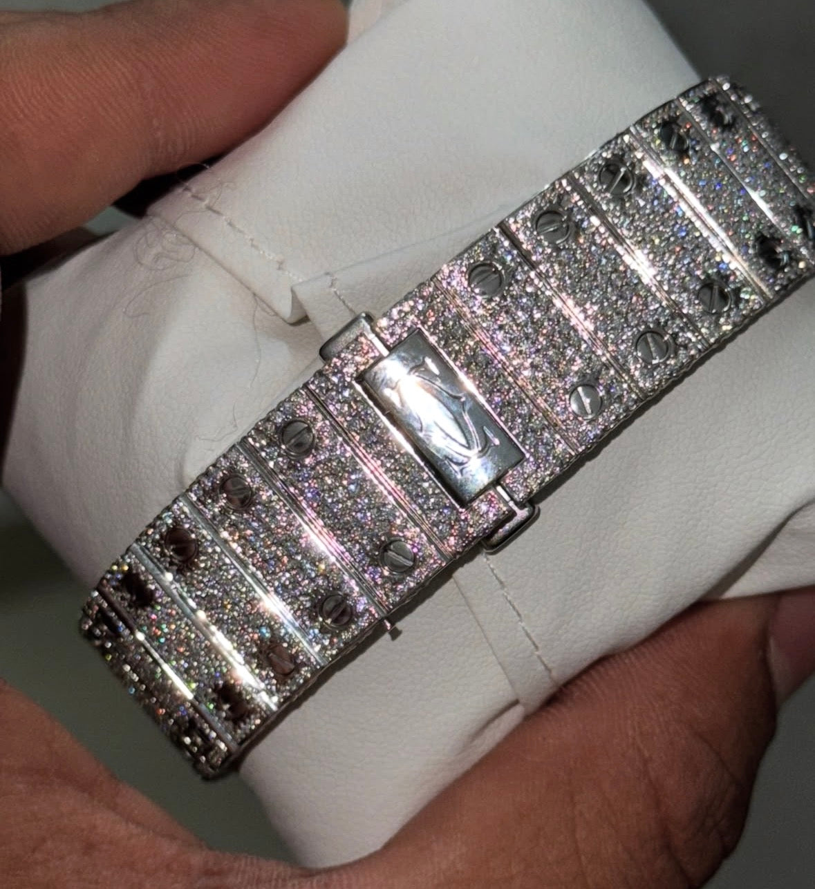 VVS-1 Moissanite Diamond Watch With Box & Papers