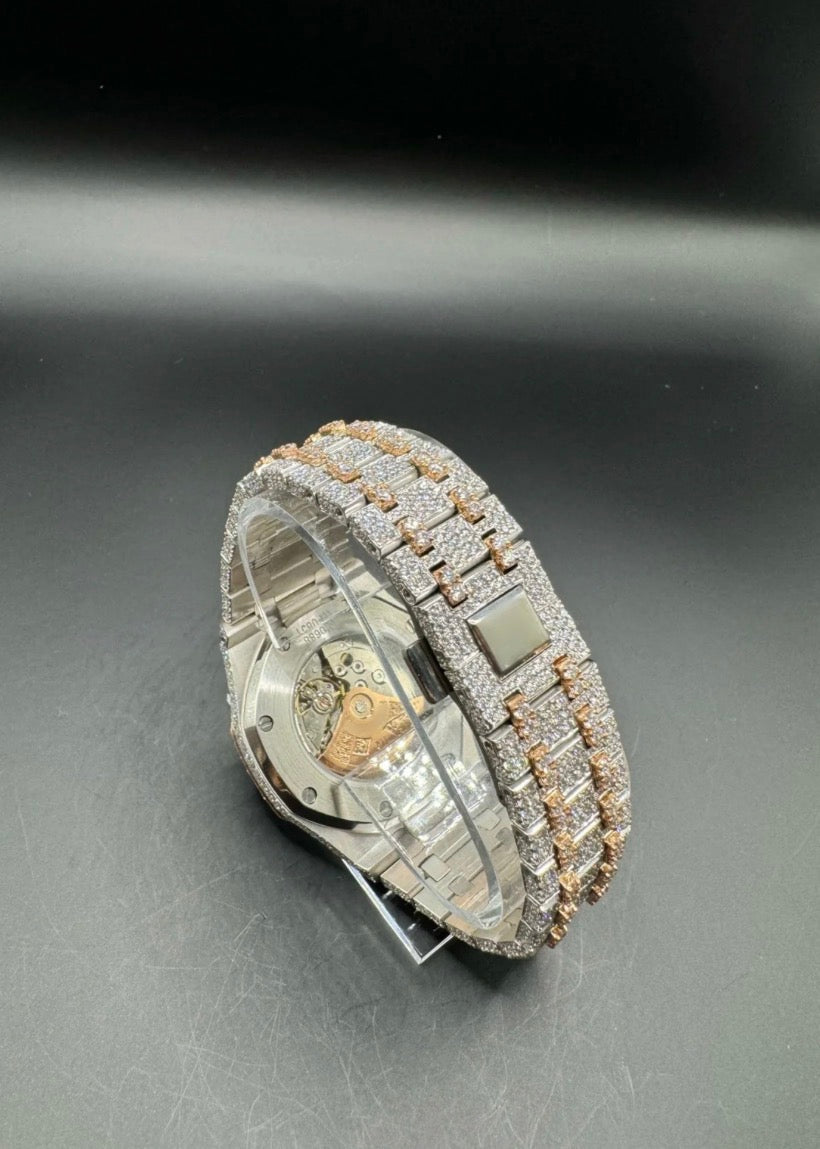TWO-TONE ROSE MOISSANITE WATCH (41MM)