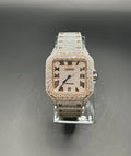 TWO-TONE ROSE SQUARE MOISSANITE WATCH (40MM)