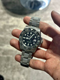 Silver Black Dial Watch