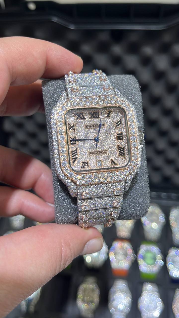 VVS-1 Moissanite Diamond Watch with Box & Papers