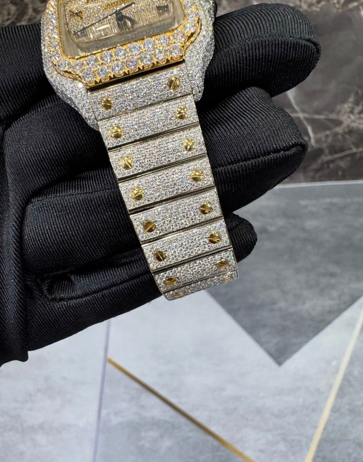 VVS-1 Moissanite Diamond Watch With Box & Papers