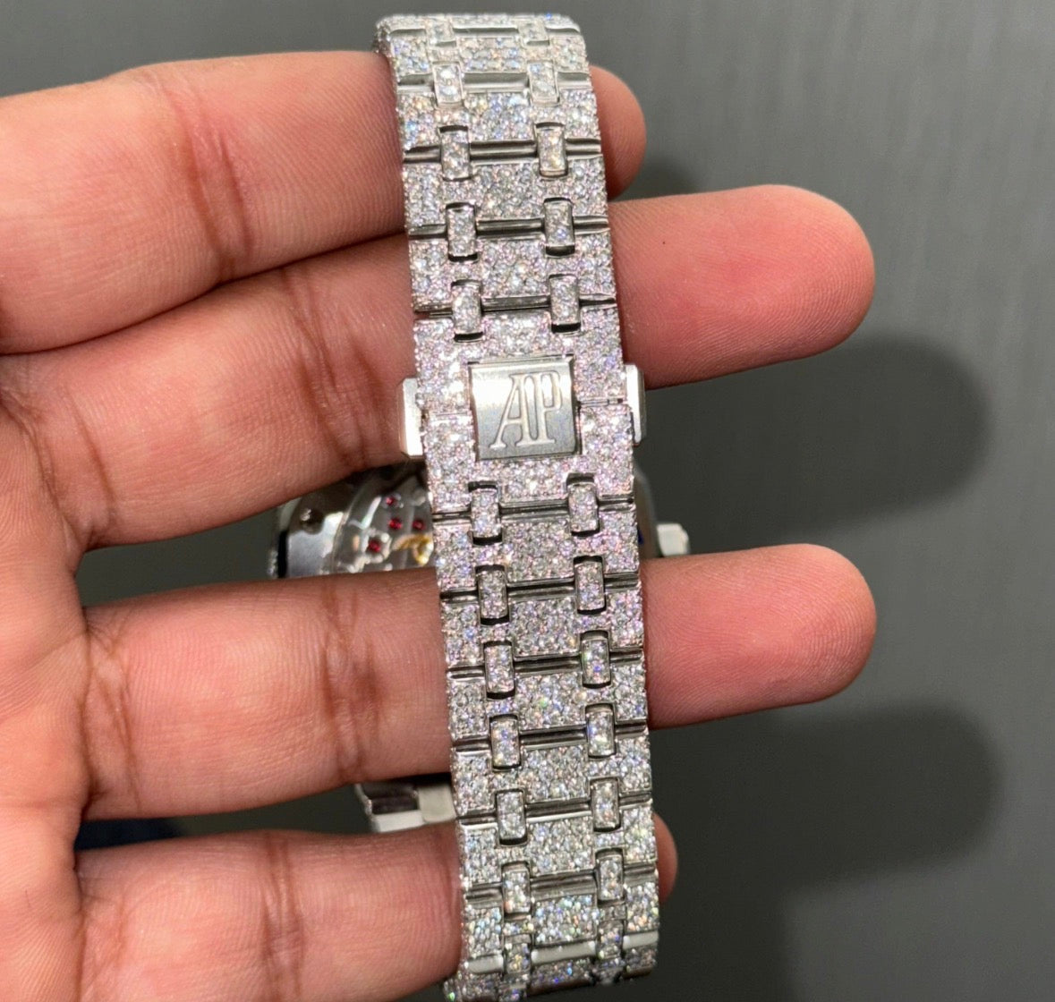 VVS-1 Moissanite Diamond Watch With Box & Papers