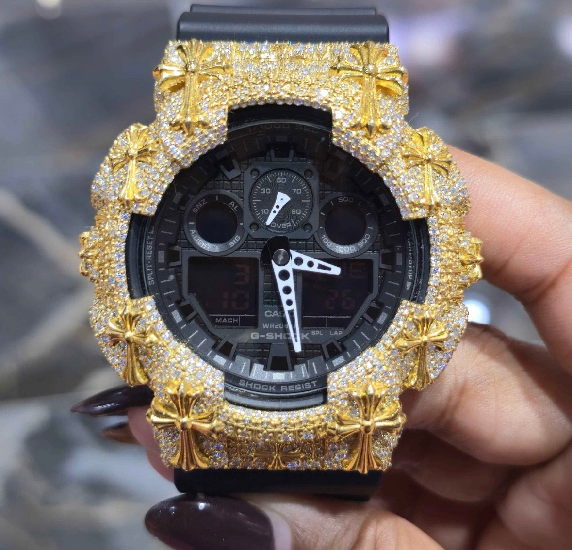 Moissanite Custom  Bezel G-Shock Watch