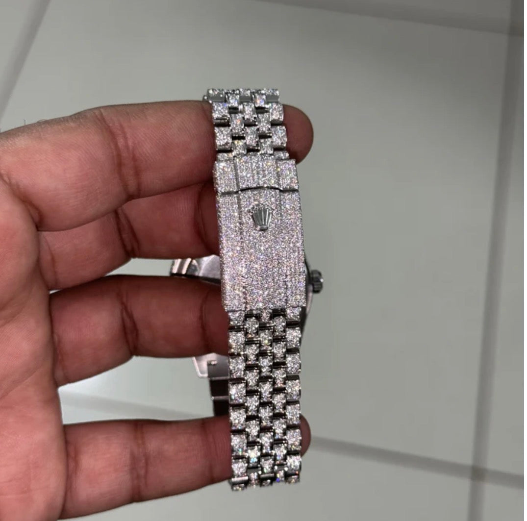 VVS-1 Moissanite Diamond Watch With Box & Papers