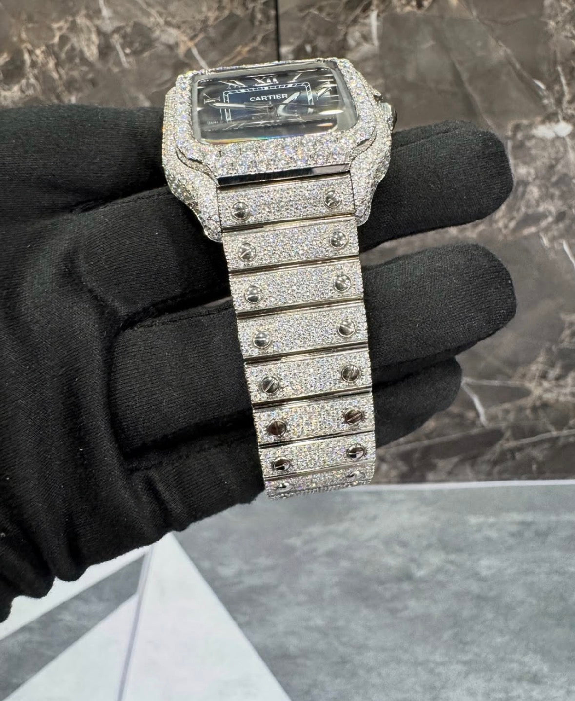 VVS-1 Moissanite Diamond Watch With Box & Papers