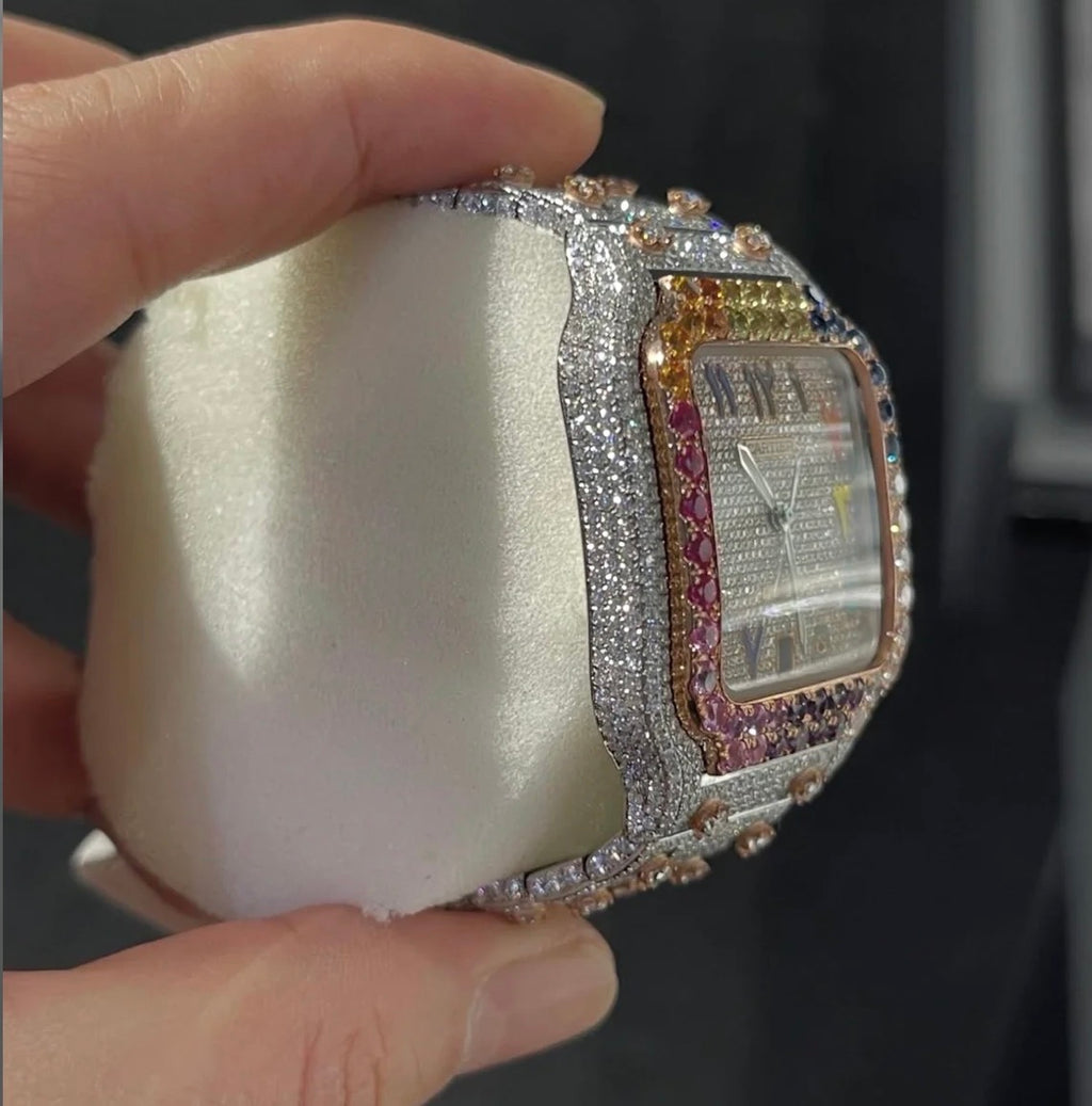 VVS-1 Moissanite Watch With Box & Papers (WATCH ARRIVES WITH LOGOS)