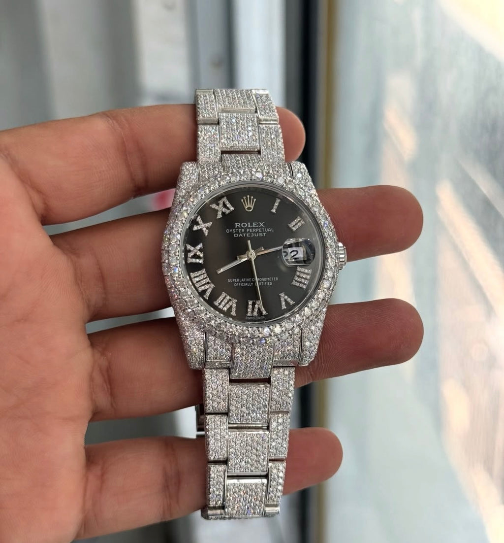 VVS-1 Moissanite Diamond Watch With Box & Papers