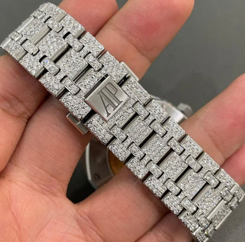 VVS-1 Moissanite Diamond Watch With Box & Papers