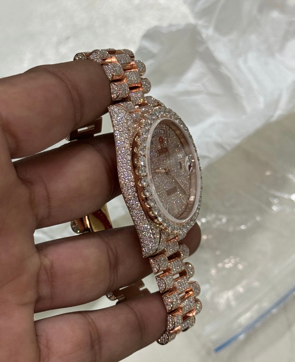 VVS-1 Moissanite Diamond Watch With Box & Papers