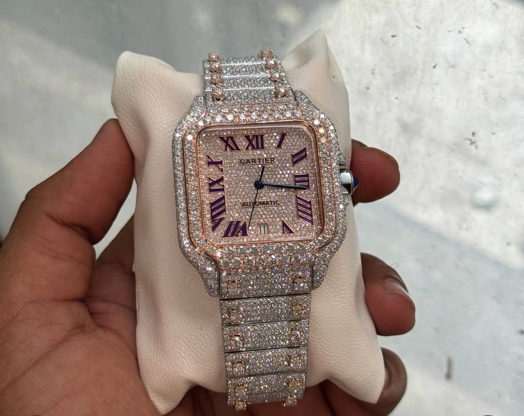 VVS-1 Moissanite Diamond Watch With Box & Papers