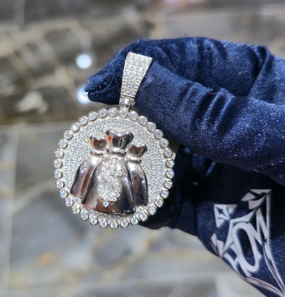 Moissanite 2.84 ctw Money Bag Pendant
