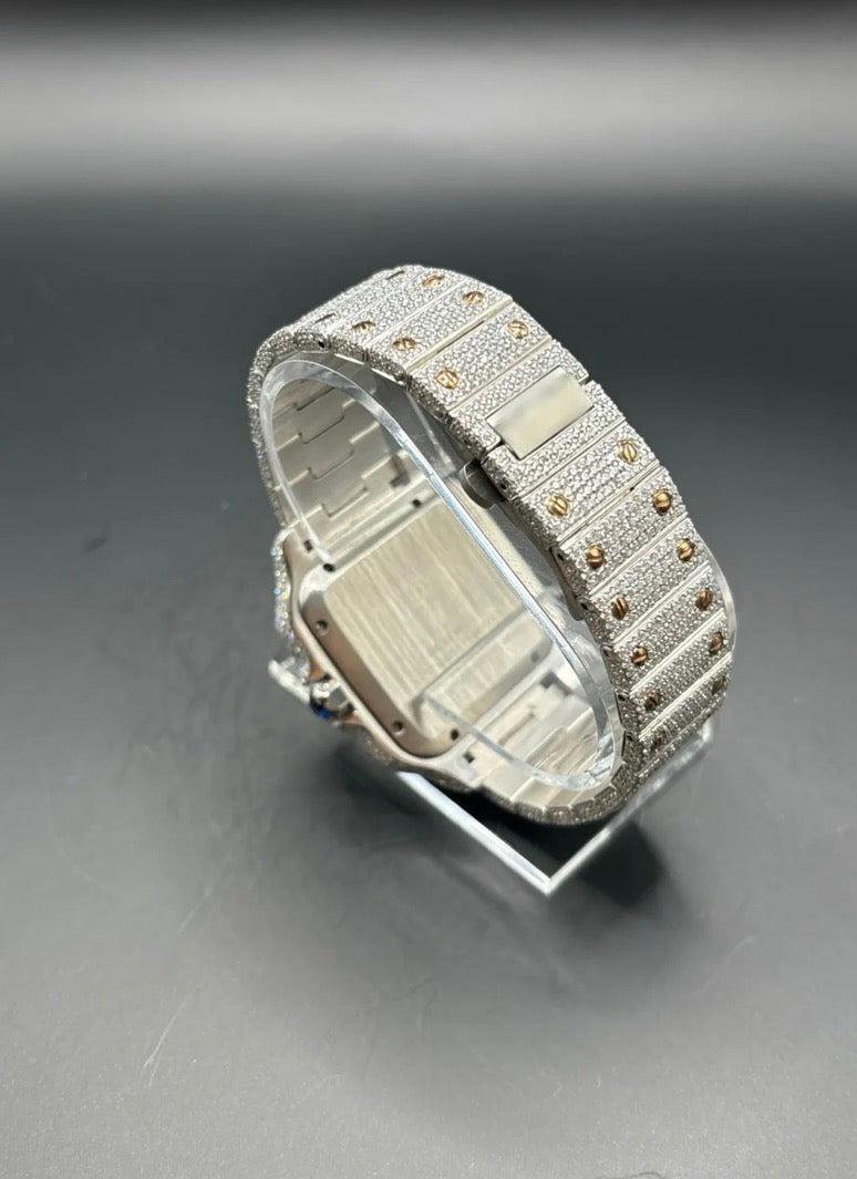 TWO-TONE ROSE SQUARE MOISSANITE WATCH (40MM)