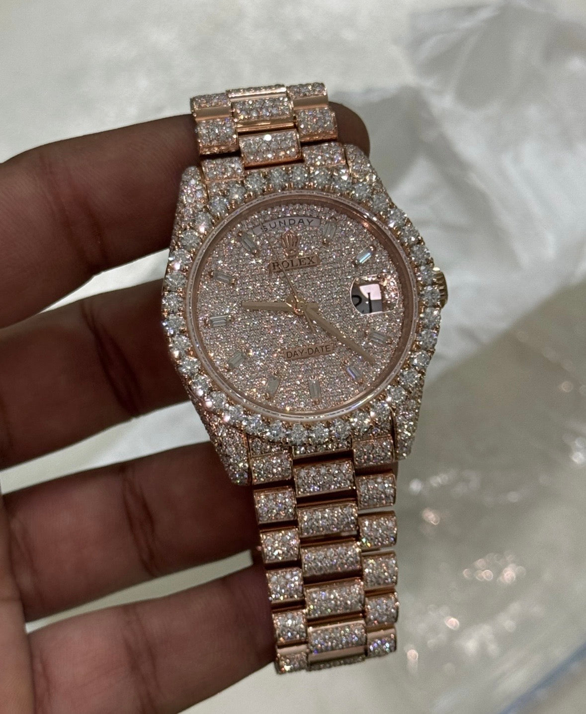 VVS-1 Moissanite Diamond Watch With Box & Papers