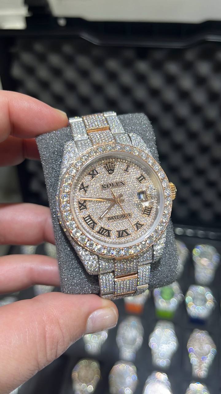 VVS-1 Moissanite Diamond Watch with Box & Papers