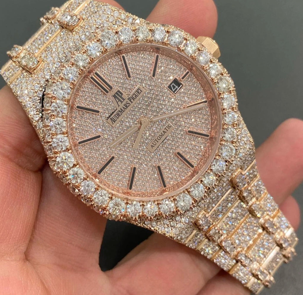 VVS-1 Moissanite Diamond Watch With Box & Papers