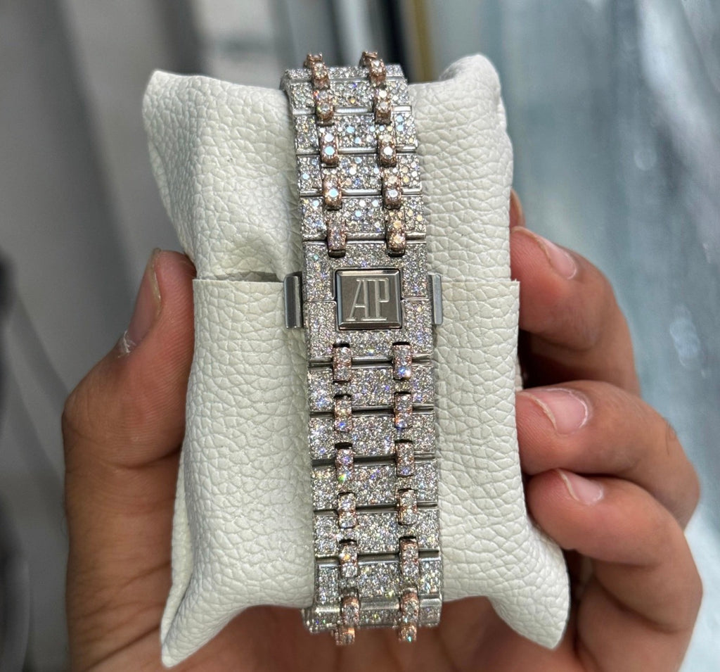 VVS-1 Moissanite Diamond Watch With Box & Papers