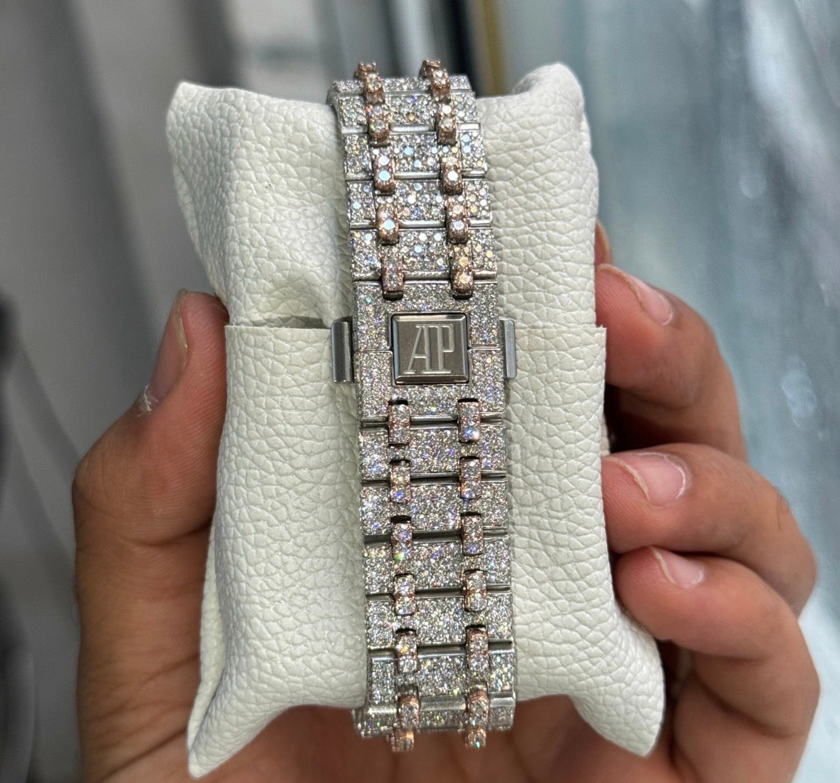 VVS-1 Moissanite Diamond Watch With Box & Papers