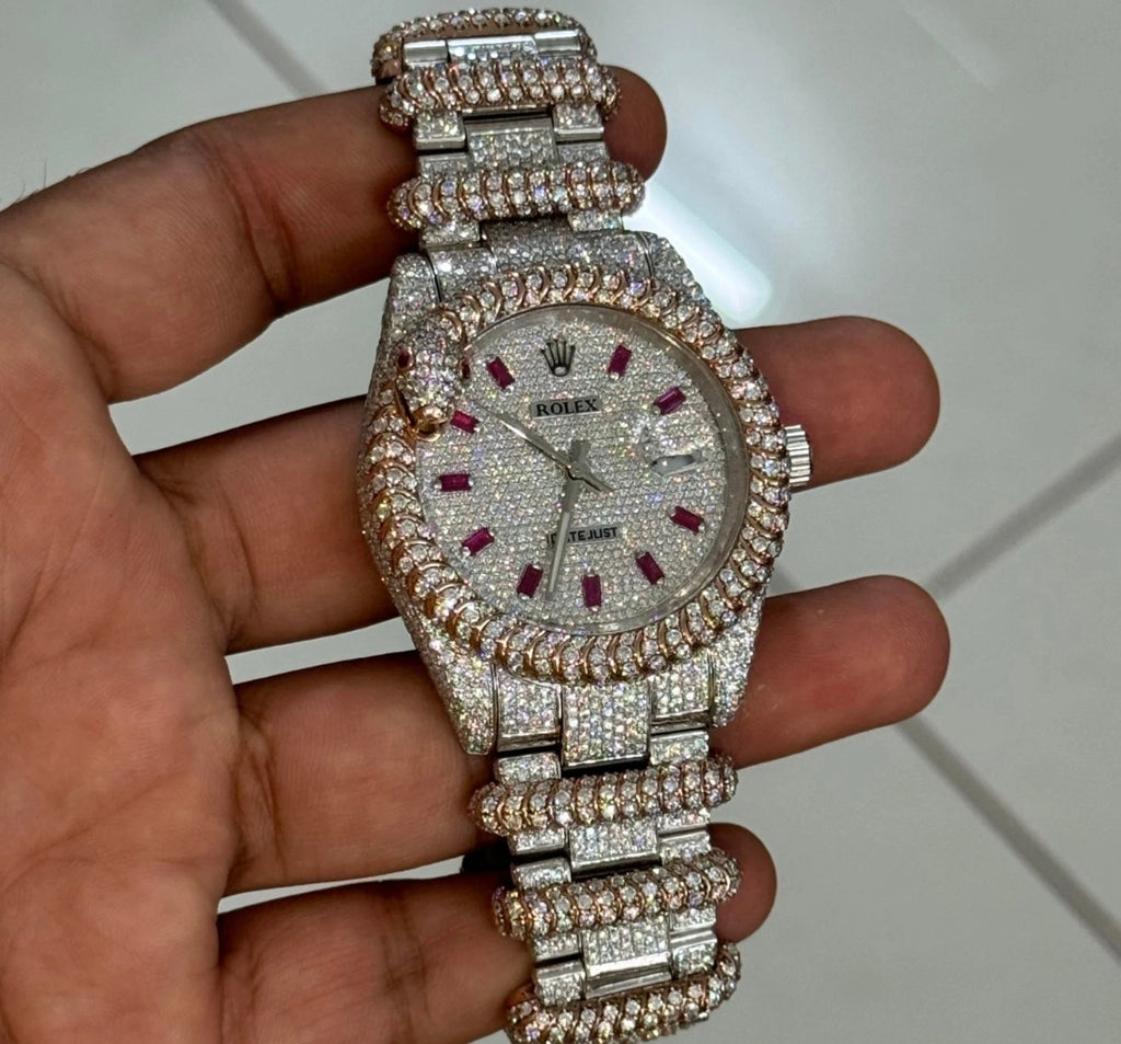 VVS-1 Moissanite Diamond Watch With Box & Papers