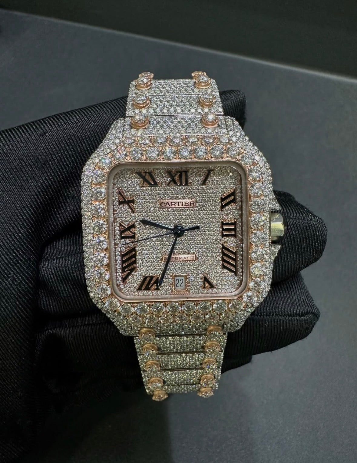 VVS-1 Moissanite Diamond Watch With Box & Papers