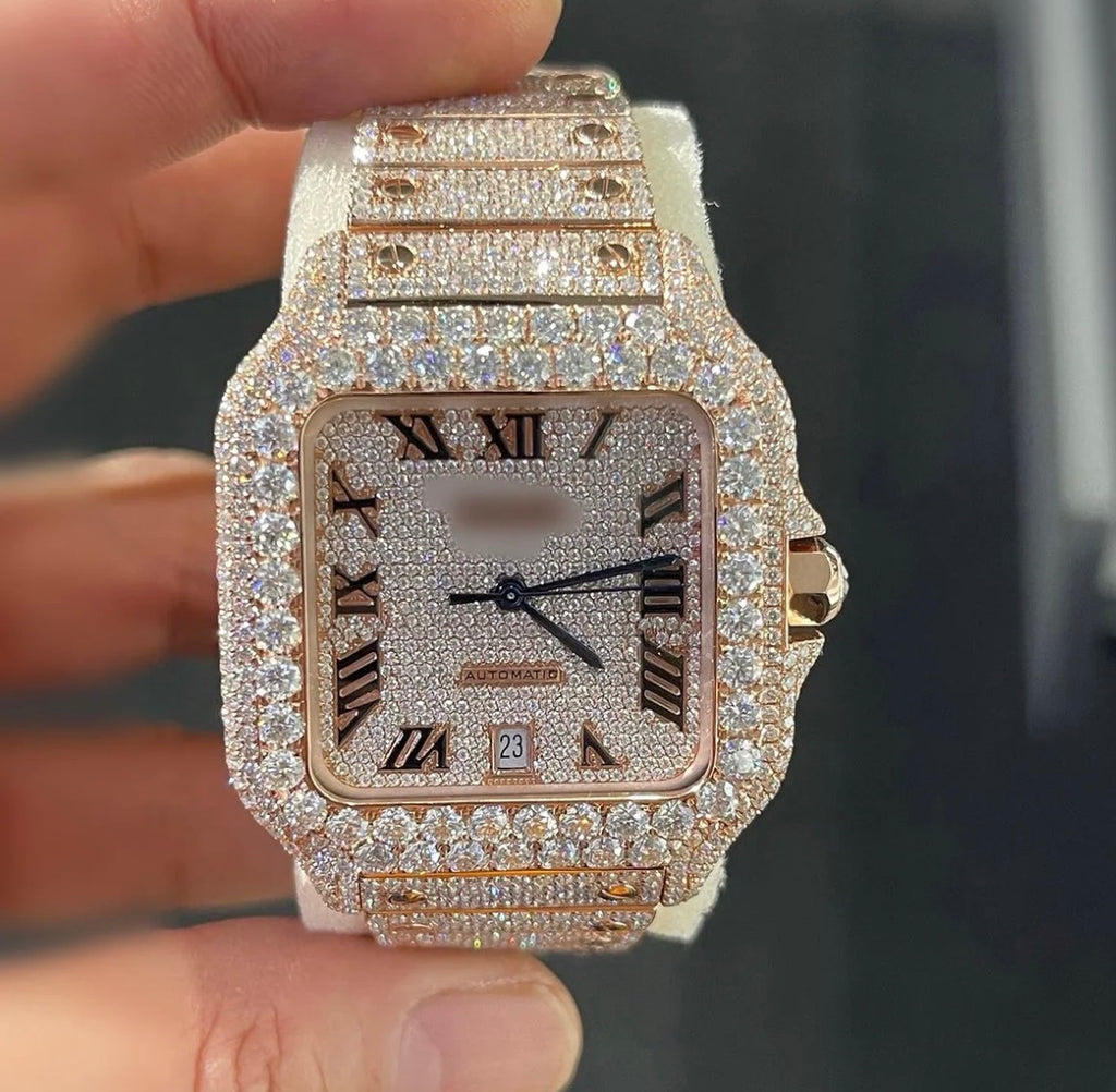 VVS-1 Moissanite Watch With Box & Papers (WATCH ARRIVES WITH LOGOS)