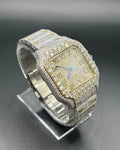 TWO-TONE YELLOW SQUARE MOISSANITE WATCH (40MM)