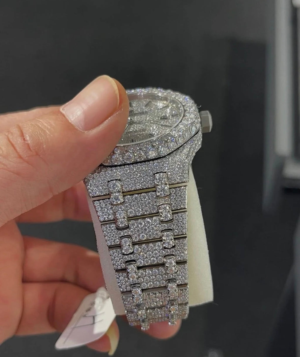 VVS-1 Moissanite Watch With Box & Papers (WATCH ARRIVES WITH LOGOS)