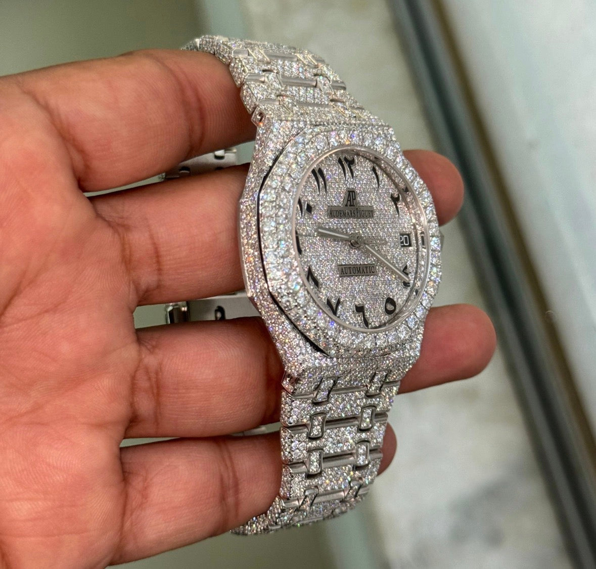 VVS-1 Moissanite Diamond Watch With Box & Papers