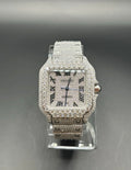 WHITE SQUARE MOISSANITE WATCH (40MM)