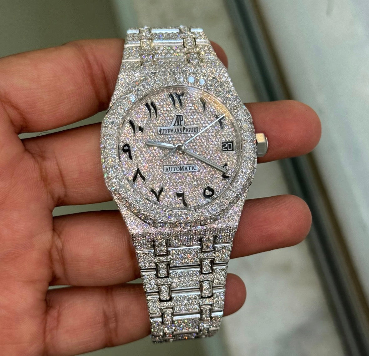 VVS-1 Moissanite Diamond Watch With Box & Papers