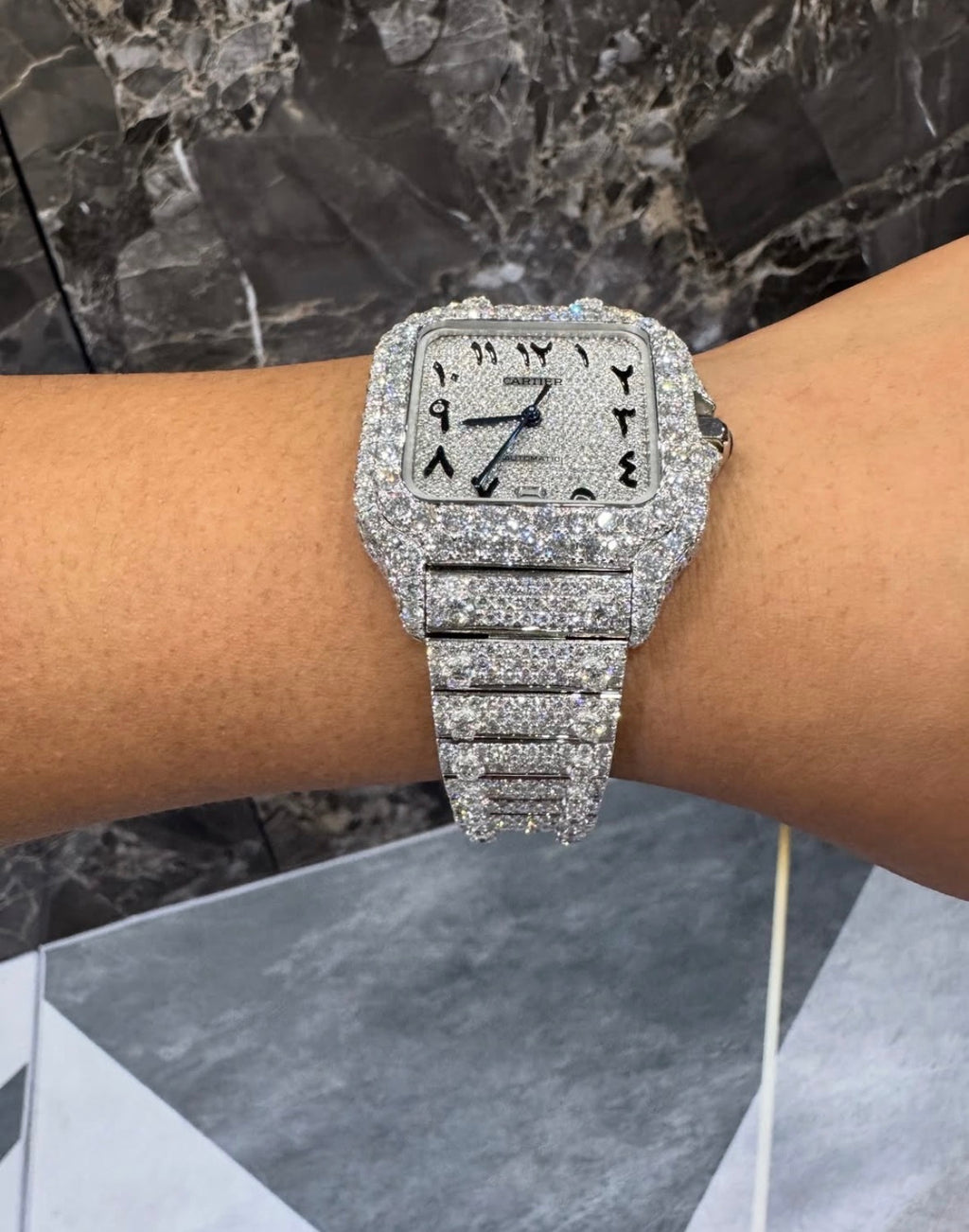 VVS-1 Moissanite Diamond Watch With Box & Papers