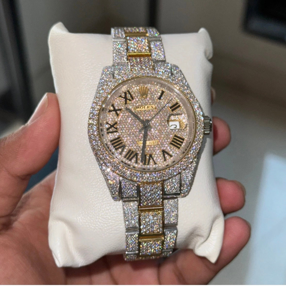VVS-1 Moissanite Diamond Watch With Box & Papers