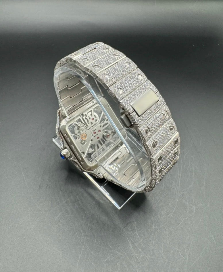 SKELETON SQUARE MOISSANITE WATCH (40MM)