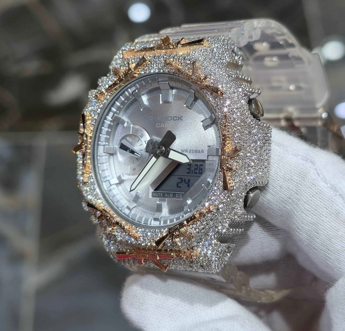 Moissanite Bezel G-Shock Watch