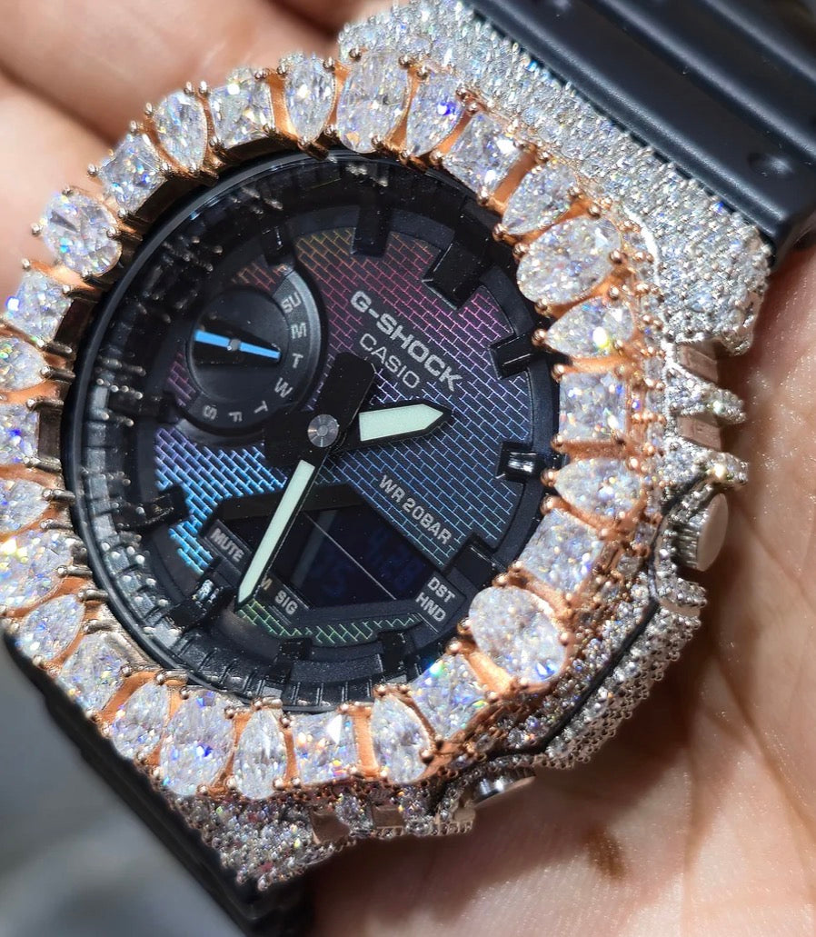 Moissanite Bezel G-Shock Watch