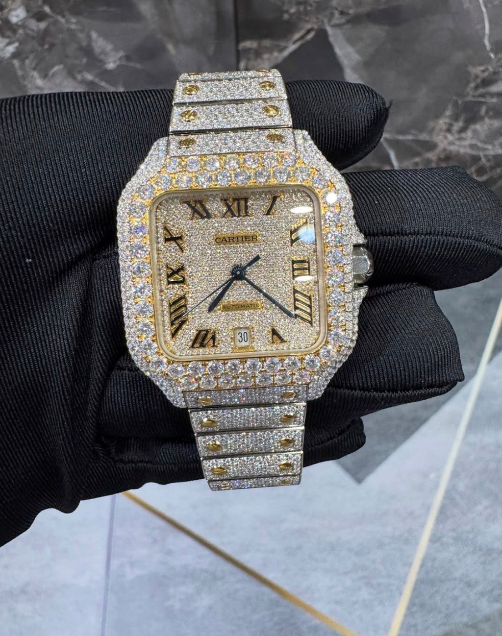VVS-1 Moissanite Diamond Watch With Box & Papers