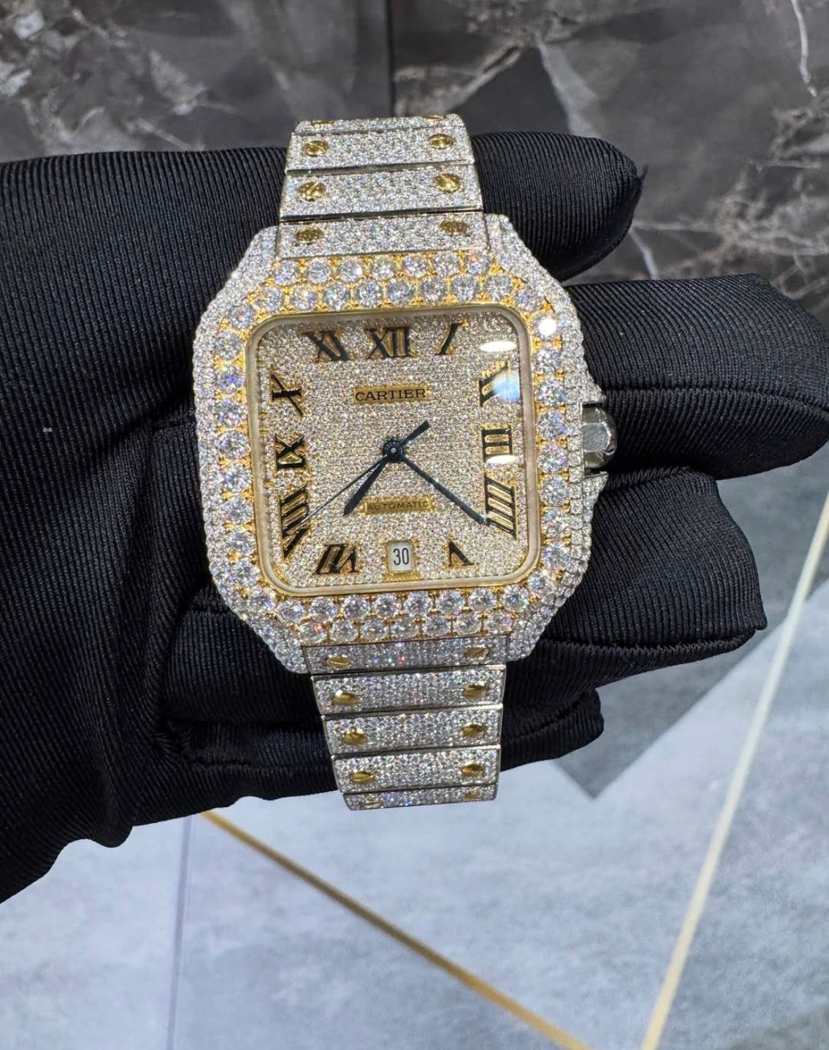 VVS-1 Moissanite Diamond Watch With Box & Papers