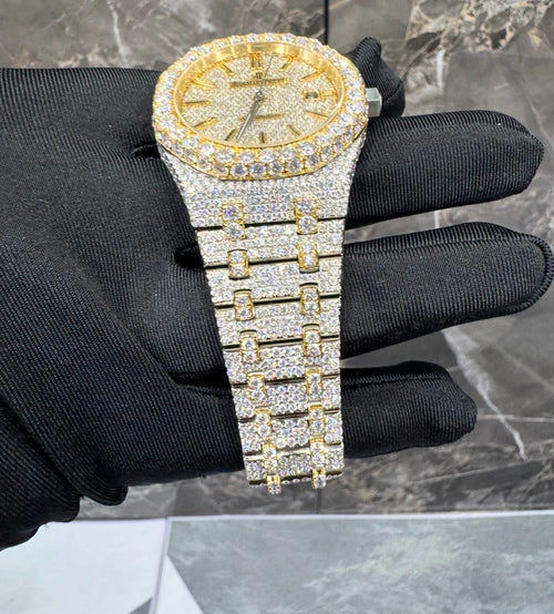 VVS-1 Moissanite Diamond Watch With Box & Papers