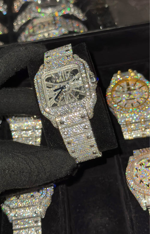 VVS-1 Moissanite Diamond Watch With Box & Papers