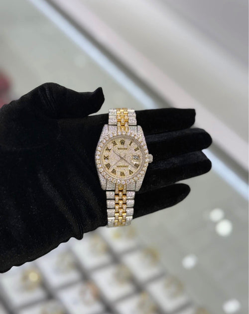 VVS-1 Moissanite Diamond Watch With Box & Papers