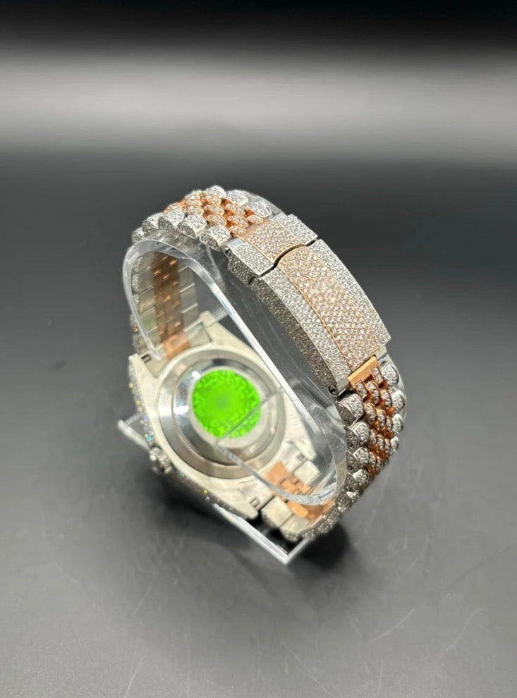TWO-TONE ROSE MOISSANITE WATCH