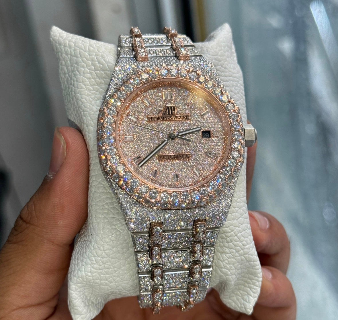 VVS-1 Moissanite Diamond Watch With Box & Papers
